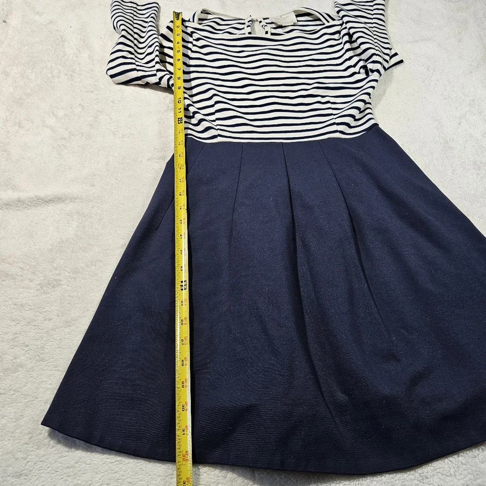 Kate Spade Navy and White Midi Dress Size 6
